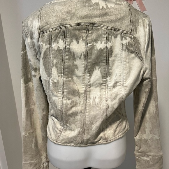 Marrakech Marci Moto Jacket Evereve Tie Dye Animal Print Cream Gray - Picture 6 of 14